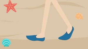 indossare calzature adeguate sulla sabbia per evitare punture di pesci