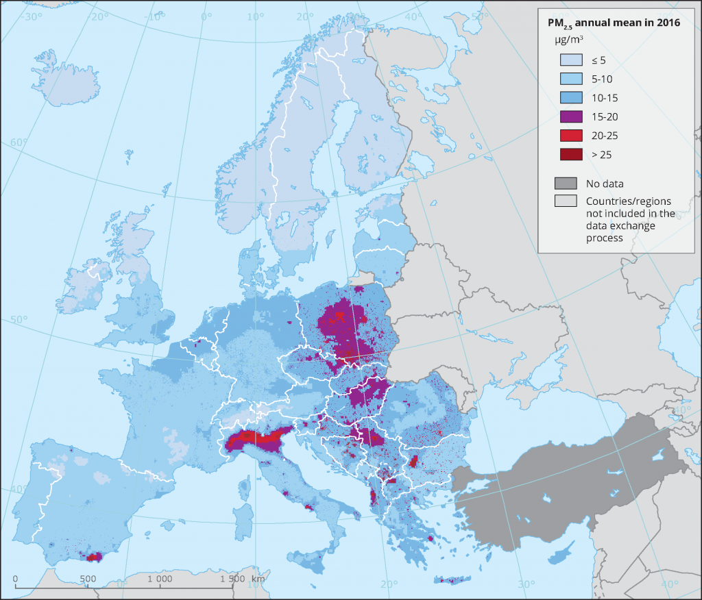 concentrazione pm2.5 europa